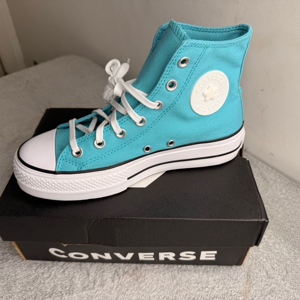 Converse Chuck Taylor All Star Lift Platform Hi Ocean Drip Sneakers Women’s 7 - Picture 7 of 8